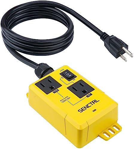 SENCTRL Automatic Vacuum Switch with 5 Ft Power Cord Allow Power Tool/Table Saw To Turn Vac Cleaner/Accessory On And Off Automatically, On Delay Prevent Circuit Overload, Shop Dust Collector Off Delay