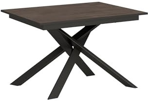Decor Space Table Varese extensible en bois pour salle à manger (90 x 120 + 60 cm, noyer)