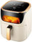 Friggitrice Ad Aria 9L, Grande Friggitrice Ad Aria Domestica, Funzionamento Smart Touch, Cestello per Friggere Antiaderente con Design Quadrato, con Finestra Visibile,10L,Friendly32