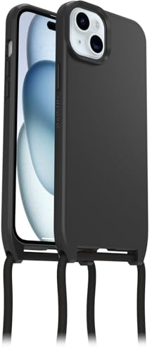 Otterbox React Necklace Hülle mit MagSafe für iPhone 15 Plus/iPhone 14 Plus, ultraschlanke, schützende Hülle mit Verstellbarer und Abnehmbarer Handykette, Getestet nach Militärstandard, Schwarz