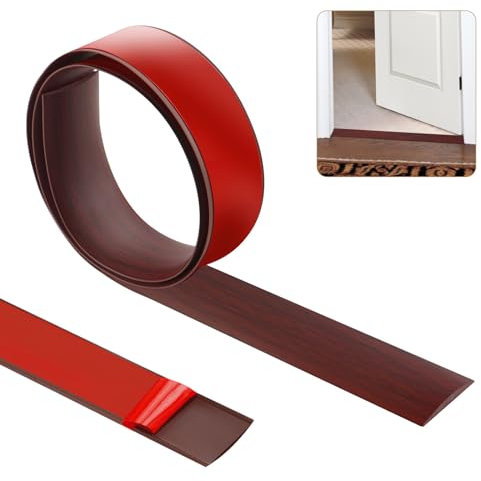 100cm×5cm Übergangsleiste Selbstklebend，Vinylboden Bodenbelag Türleiste Selbstklebend，Türschwellen Leiste，Flacher Laminatprofil-Bodenbelag-Randstreifen(Rote)