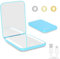 Kintion Rechargeable Pocket Mirror, 1X/3X Magnification LED Compact Travel Makeup Mirror, 3 Color Temperature, Dimmable, 400mAh, Portable Compact Mirror, Small Purse Mirrors for Women Gift, Blue