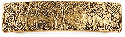 TEAMER Haarspange, groß, handgefertigt, Vintage, Retro, Waldmond, Phase, französische Metall-Haarspangen, Haarschmuck für Frauen (Wald und Mond – Gold)