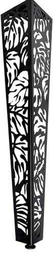 MIHIMO design Florify 4 dekorative Beine für Kommode, Schrank, Tischchen, Metallbeine, Möbelbeine mit floralem Muster in Monstera Deliciosa Serie Groß (72cm)
