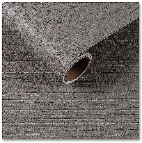 CRE8TIVE Papel Pintado Gris Claro 30cm x 900cm Papel Pintado Autoadhesivo Lino Textura Vinilo Adhesivo Muebles Impermeable Papel Pintado Pared Dormitorio Sala de Estar Vinilo Encimera Cocina Encimera