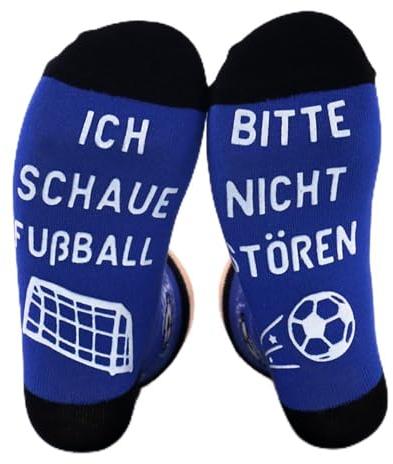Fußball Geschenke für Männer Neuheit Lustige Socken mit Spruch Bitte Nicht Stören Ich Schaue Fußball Teenager Jungen Sohn Fußballliebhaber Vatertag Geschenke für Herren Fussball Geschenke Blau