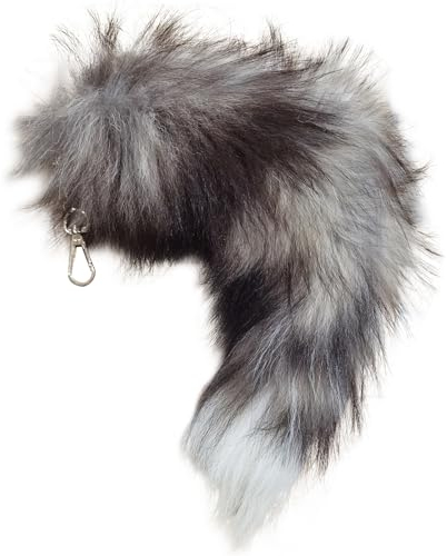 Therian Tail,Fuchsschwanz Fake Tail, 15,75 Zoll Tierschwanz Zotteliger Kunstfellschwanz Realistischer Fuchsschwanz Schlüsselanhänger Dekorativer Therianschwanz für Handtasche Rucksack Cosplay Stil 4
