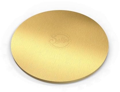 Sallys Cake Boards 12 mm Stärke, Ø 35 cm Aus stabilem leichten Karton mit lebensmittelecher Aluminiumbeschichtung - Kuchenunterlage, Tortenunterlage, Tortenplatten, Cakeboard (Gold)