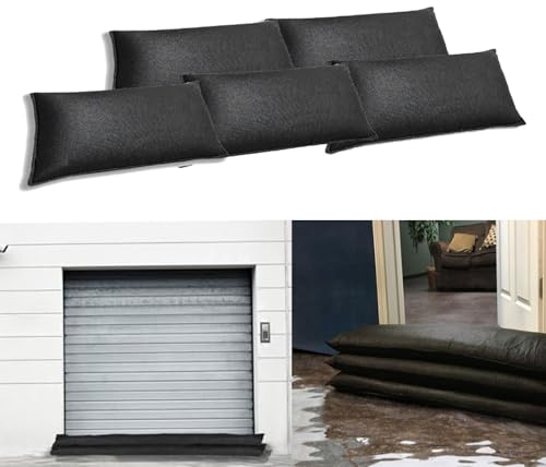 Stubotar 2PCS Eau Anti - Inondation Actif Sac de Sable Absorbant l'eau Digue Anti - inondation pour Porte Garage Jardin 20x90CM
