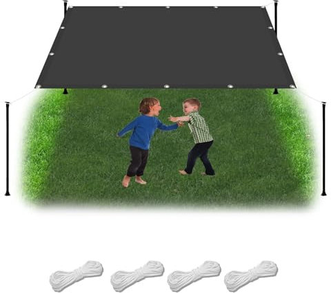 Sonnensegel Rechteckig 4 x 5 m Wasserdicht Sonnenschutz Strand Reißfest UV-Schutz nach Mass Polyestergewebe Mit Seil Sonnensegel Sonnenschutz für Garten Terrasse, Dunkelgrau