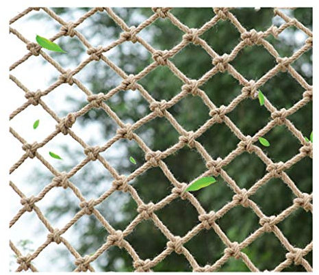 Seilnetz für Baumhaus, Pflanzenzaun, Hanfseilnetz, Kinderschaukel, Klettersicherheitsnetz, Balkongeländer, Schutznetz, Spielplatz, Hängematte, Frachtnetz (4 mm Seil, 6 cm Loch) (4 mm, 3 x 5 m (9,