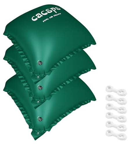 CACSPS 3 Packungen Poolkissen Winter, 122 x 122cm Ultradickes Luftkissen Luftkissen Pool Winter Aufblasbare Winterkissen Überwinterung für Pool inkl. 2X Rollen Seil Grün