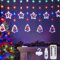 RANJIMA LED Weihnachtsbeleuchtung Fenster, 3x0.5M Weihnachtsdeko Sterne Lichtervorhang 8 Modi USB Fenster Beleuchtet Hängende Lichterkette Schneeflocken Deko Innen für Fensterdeko Weihnachten, Bunt