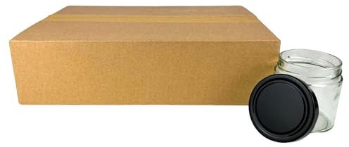 BIENEN SCHMIDT 52x DEEP Twist Off Honigglas 500 g Rundglas Gläser für Honig Deckelfarbe Schwarz