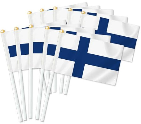 25 Stück Finnland Handheld Flagge, Dekor Hand gehalten Hold Fahne, Dekoration Banner hand Finland