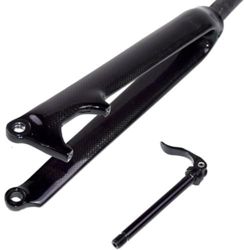 ERSINIAN 700C Road Bike Fork Disc Brake Carbon Rigid Fork 1-1/8 Straight Front Fork Thru Axle 12x100mm Lightweight