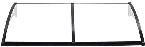 brooksnaji Exterior Door Canopy, Front Door Awning | Front Door Canopy with Side Panel - Door Awning, Aluminum Alloy Bracket, Polycarbonate Board,