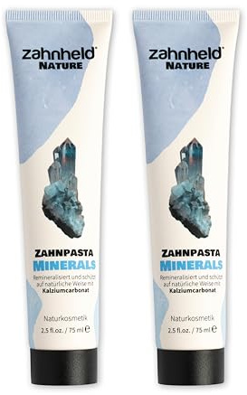 Zahnheld Nature Minerals Zahnpasta mit Fluorid, vegan, ohne Mikroplastik | 75ml Zahncreme, Zahnschmelz stärken mit Hydroxylapatit, Calcium & Zink PCA, Zahnreinigung für empfindliche Zähne