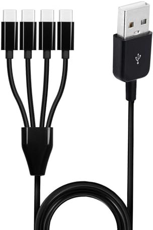 MISYNLON USB C Multi Charging Cable, 4 in 1 USB Male to USB C Male Splitter Charger Cord with 4 Type C Connector for S23/S22/S20,IP15/16,Cell Phones Tablets and More-50cm