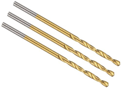 PATIKIL 1mm Drill Bit, M42 8% Cobalt High-Speed Steel Jobber Straight Shank 135° Titanium Nitride (TiN) Coated for Hard Metal Stainless Steel - 3 Pack