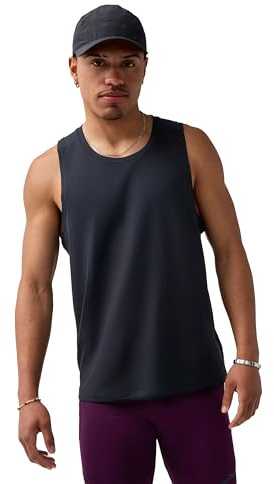 Brooks Men’s Dash Singlet, Sweat-Wicking, UPF 40+ Semi-Fitted Lightweight Sleeveless Running Top with Reflective Details - Black - Medium