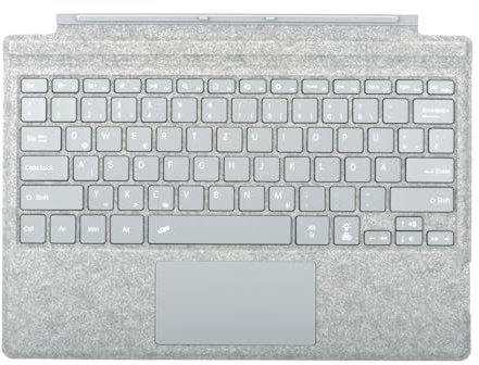 Seagtigau Tastatur für Microsoft Surface Pro 7+ / Pro 7 / Pro 6 / Pro 5 / Pro 4 / Pro 3, 12.3 Zoll, Bluetooth Type Cover mit Trackpad, QWERTZ Deutsch Layout (Hellgrau)
