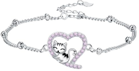 Arrebol Armband 925 Sterling Silber Damen mit Haustiergrafik Original Schmuck für Frauen - Verstellbarer [16+4cm]