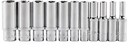 PFXNGMS 11-teiliger 1/4-Steckschlüsselsatz-Adapter, Lange Stecknüsse, 4–14 mm Tiefe Steckschlüsselköpfe, Drehmomentschlüssel, Ratschen-Steckschlüssel, Bohrfutter