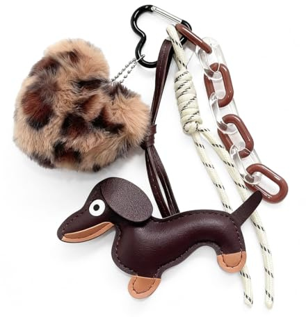 YUPZAR Porte-clés Teckel en Cuir, Porte-clef Voiture, Pendentif en Forme de Teckel Mignon, Porte-clés Cadeau, Porte-clef Peluche, Décoration, Porte-clé