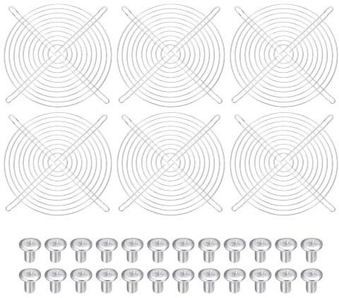 PATIKIL 200mm Fan Finger Grill, 6 Pcs Metal Ventilation Grill Guard Cover with Screws for Industry Workshop Computer Household Refrigerators Air Conditioning, Silver