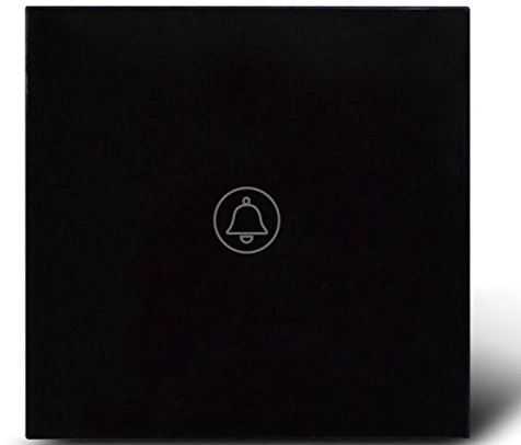 Touch Screen Wand Tür Glocke Schalter EU Standard Wandschalter 100W mit schwarzem Kristall Glas Schalter Panel 220V