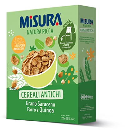 Misura Cereali Colazione Natura Ricca | Fiocchi di Mais con Cereali Antichi | Confezione da 350 grammi