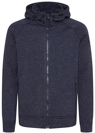 Indicode IDChillingworth Herren Fleecejacke Sweatjacke Jacke mit Kapuze, Größe:S, Farbe:Navy (400)