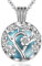 EUDORA Harmony Bola Médaillon Collier Fleur de Vie Pendentif Fleurs De Cerisier Collier avec La Musique Carillon Cloche Femmes Bijoux, Cadeau Romantique, 76,2cm + 114cm