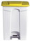 L2G - Poubelle Plastique 90 Litres - En Polypropylène - Conception aux Normes HACCP - Commande par Pédale - Deux Roulettes Arrière - Jaune