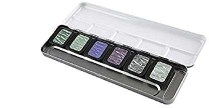 Finetec K-F0602S Farbnäpf 30 x 22 mm Pearglanzfarben Cool 5 Metallkasten, Gummi Arabicum, Pigmenten, Metall, 1 Stück (1er Pack)