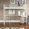 Vida Designs Sydney High Sleeper Bunk Bed, Solid Pine Wood Kids Loft Bed Frame With Desk, Perfect For Children, Single 3 Foot, White