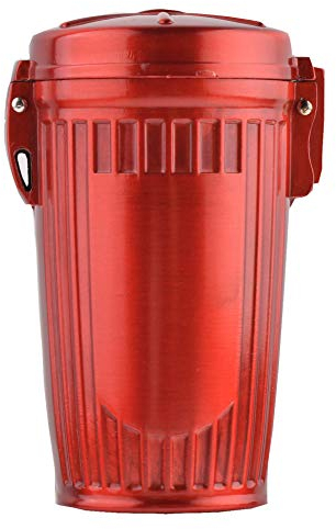 Quantum Abacus Mini-Aschenbecher / Taschenaschenbecher / Reiseaschenbecher aus Metall, stilvolles Mülleimer-Design, Farbe: rot, Mod. HX909-03