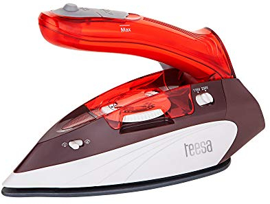 Teesa Slide Travel 1100 Fer à Repasser de Voyage, Rouge/Blanc/Gris