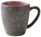 BITZ Becher, Kleiner Kaffeebecher aus Steingut, 19 cl, Grau/Hellrot