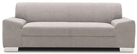 DOMO. collection Sofa Alisson, 3er Couch, 3-Sitzer, 3er Garnitur, Polstergarnitur 199 x 83 x 75 cm (BxTxH), in Hellgrau