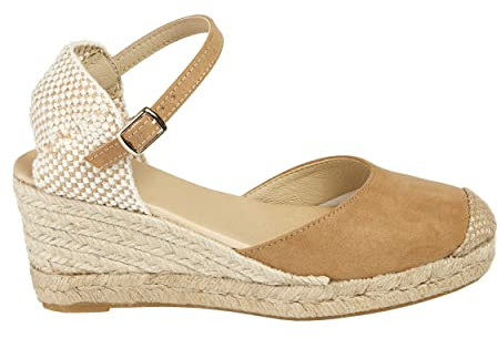 Handgefertigte Keil-Espadrilles Damen 7 cm Keilabsatz– Made in Spain – | Sandalen aus Natur-Jute mit ergonomischem Fußbett – Atmungsaktiv & Nachhaltig für Sommer, Hochzeit & Büro