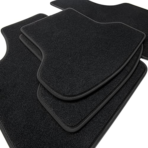 teileplus24 NL-164 Fußmatten kompatibel mit BMW 3er E30 Cabrio 1982-1994 Premium Automatten 4-teilig Nubuk, Bandeinfassung:Schwarz