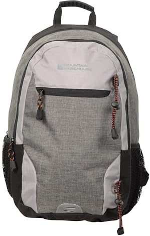 Mountain Warehouse Merlin Rucksack - 23 Liter - Hohe Sichtbarkeit, gepolsterte Airmesh-Rückenpartie, Laptop-Fach, Gummizüge - Für Reisen, Camping, Wandern, Frühling Grau Einheitsgröße