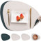 Myir JUN Tischsets Leder und Untersetzer, Tischsets Abwaschbar Rund Doppelseitigen rutschfest Platzdeckchen Leder Kunstleder Tischset Lederoptik Platzset (Beige Grün, Satz von 4)