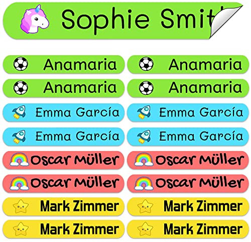 50 Etiketten um Gegenstände zu markieren, 6 x 1 cm. Aufkleber für Bücher und Schulmaterial für Kindergärten und Schulen beschriften (Original)