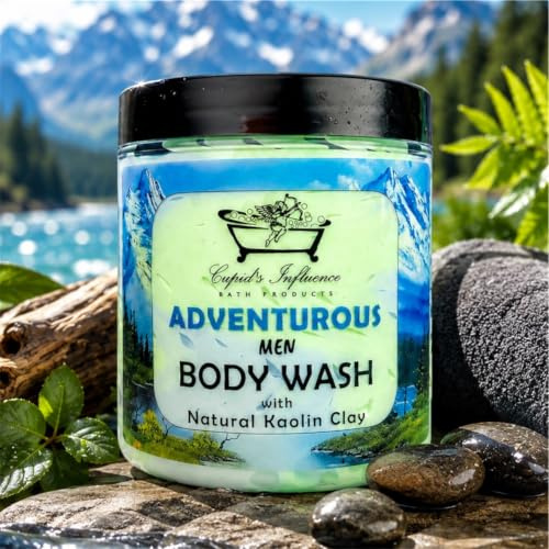Adventurous Men Body Wash with natural Kaolin Clay | Shaving Cream | Whipped Soap | Shower Cream | Body Cleanser | Shower Whip | Men Body Wash | Secret Santa Gifts | Seasonal Gifts