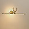 LANMOU LED Spiegelleuchte Dimmbare Badleuchte Retro, IP44 Vintage Badezimmer Wandleuchte Dekoration, Geweih Bad Spiegellampe LED Mit 3 Farbtemperaturen, Schminklicht Verstellbar,Messing,47CM 9W