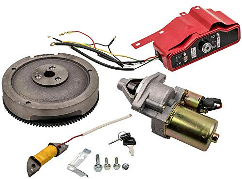 SHZICMY Elektrostart Starter Motore Con Interruttore di Accensione, Chiave, Volano e Ingranaggio - Compatibile Con Honda GX340/11HP GX390/13HP