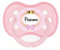 CDJS France Ciuccio bambino personalizzato corona galla rosa nome BE001